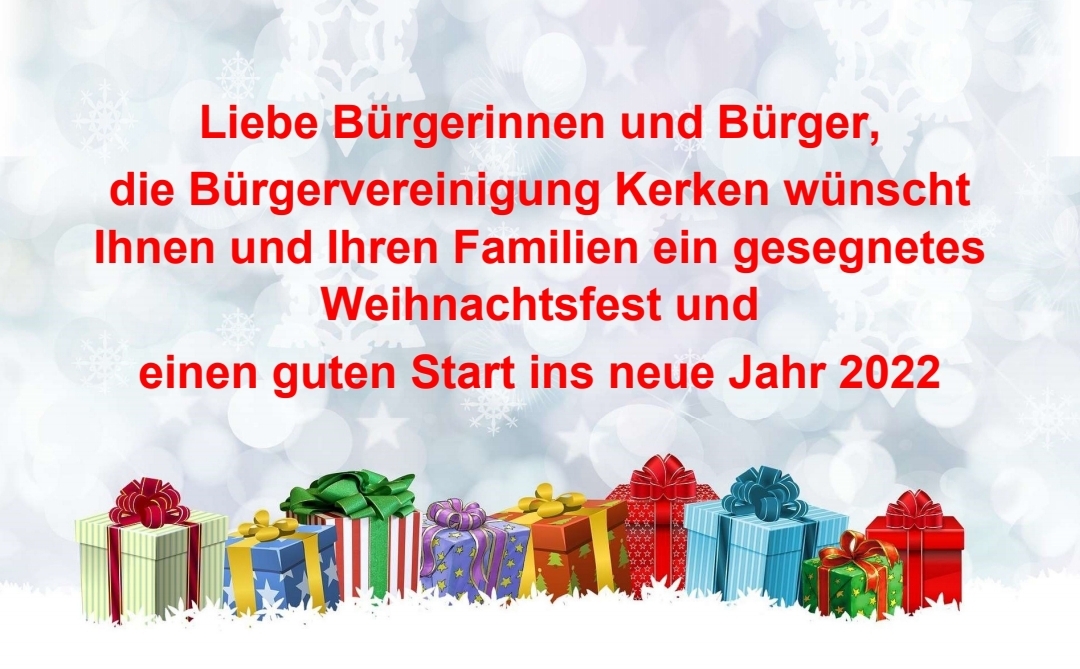 Weihnachtswünsche der Bürgervereinigung Kerken